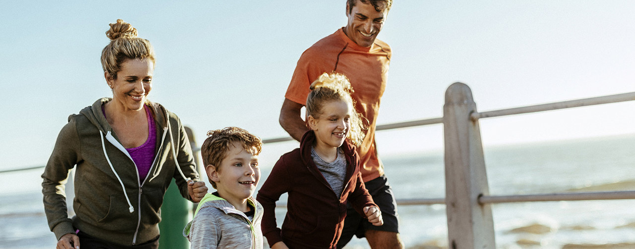 Family having fun doing sports 