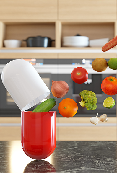 Multivitamin Pill in Kitchen