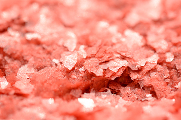 Pink flakes strawberry ingredients