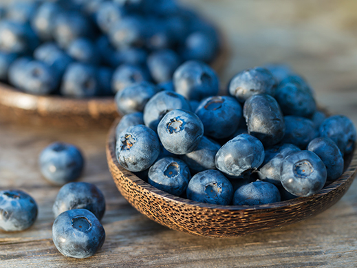 Blueberries on table