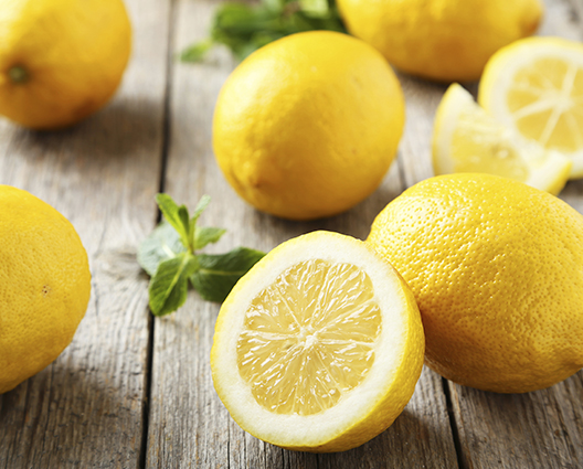 Lemons on table