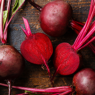 Fresh beetroot on wooden table