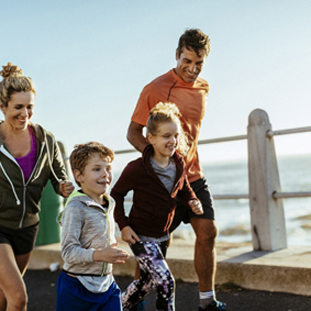 Family having fun doing sports 