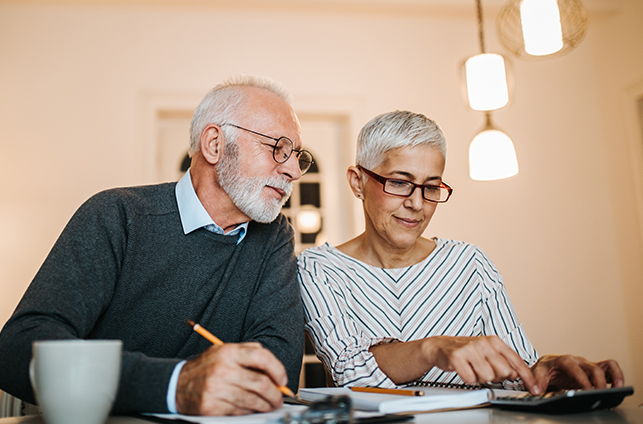 Senior couple doing their finances