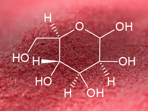 D Mannose diagram on powder macro photography