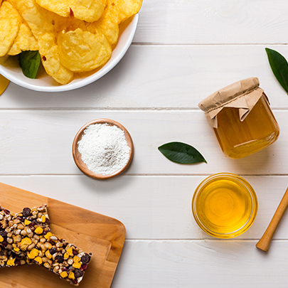 Top view of key applications for honey powder 